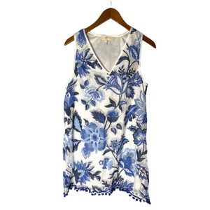 Entro Blue and White Floral Dress L